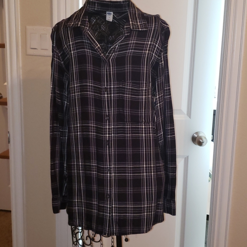 Black and white plaid shirt